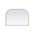 Savina Wide Arch Metal Wall Mirror Finish: Brass, Size: 34" x 36"