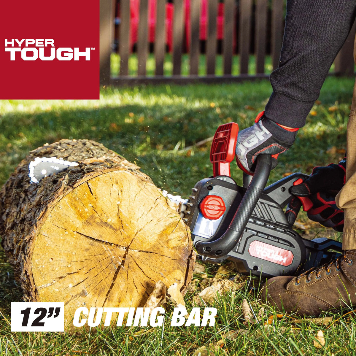 Hyper Tough 20V 4.0ah Battery Powered 12in Brushless Chainsaw, HT22 - 401 - 03 - 03