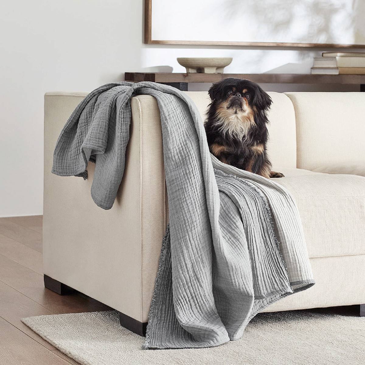 Truly Soft Two-Toned Organic Throw Blanket - Olive Green