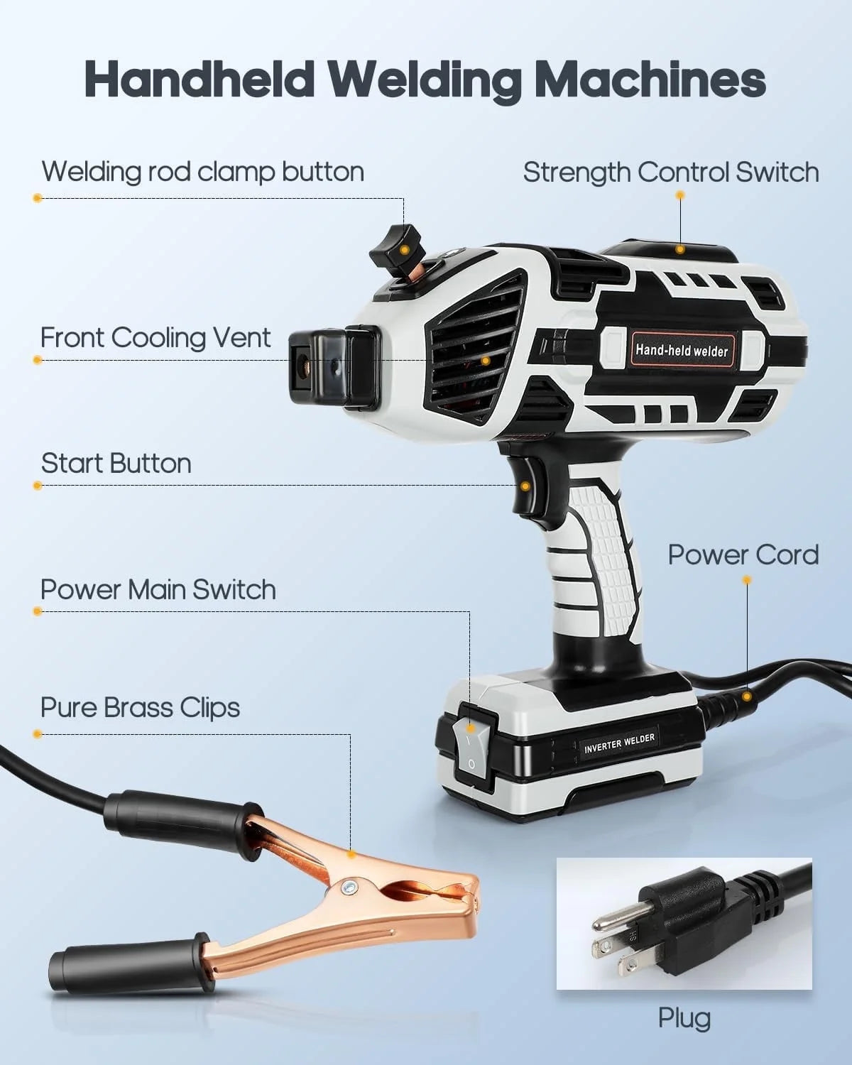 Haosegd, 110V Handheld ARC Welder, 6 Variable Current, Welding Tool Set with Helmet and Brush