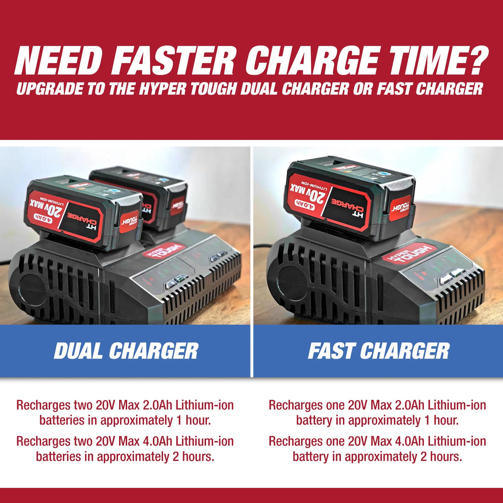 Hyper Tough 20V 4.0ah Battery Powered 12in Brushless Chainsaw, HT22 - 401 - 03 - 03