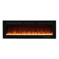 Electric Wall Mounted LED Fireplace Heater with 12 Flame Colors, Touch Screen, Remote Control, Timer, Logset & Crystal Stones - 50 in.