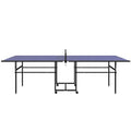 SPORTNOW Tischtennisplatte, klappbar, mobil, 2 Schläger, 3 Bälle, Metallrahmen, 274x152,5x76 cm, Blau