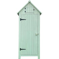 Hanover Outdoor Wooden Storage Shed with Pitched Roof - Green
