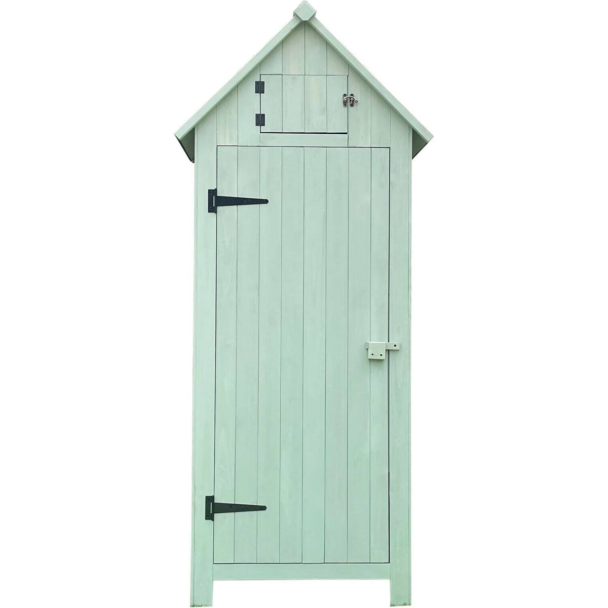 Hanover Outdoor Wooden Storage Shed with Pitched Roof - Green