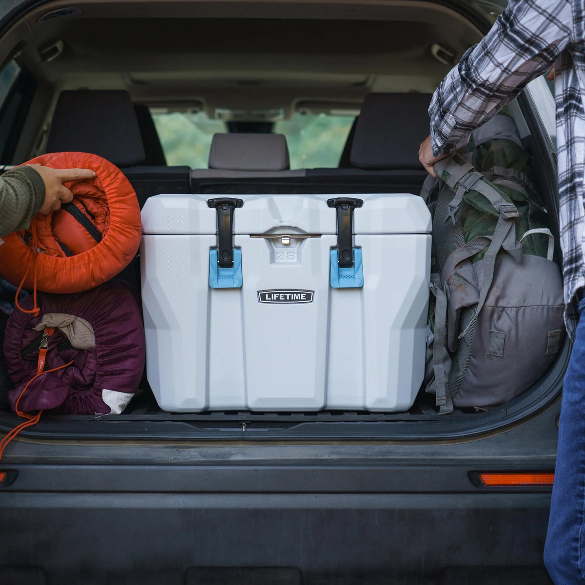 Lifetime 28 Qt Bear - Resistant Camping Cooler, Premium High Performance, Ice Retention, Hard Cooler, 20 Can Capacity, Boulder Gray (91289)