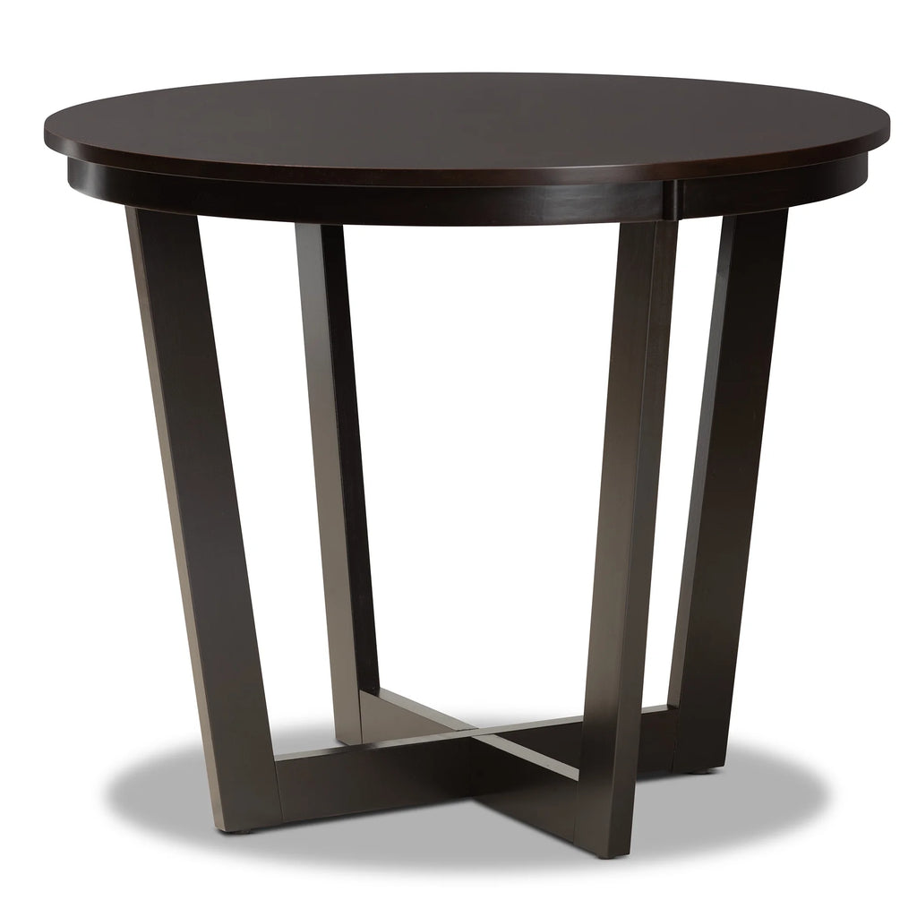 Baxton Studio Lanier Modern and Contemporary Sand Fabric Upholstered Dark Brown Finished 2 - Piece Wood Dining Chair Set