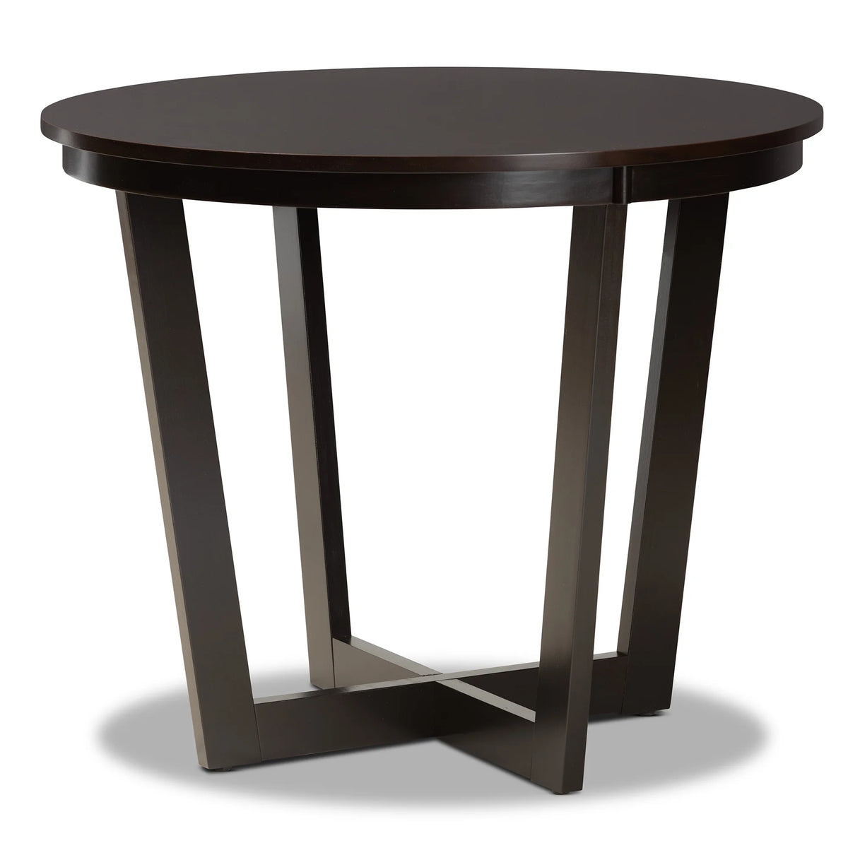 Baxton Studio Lanier Modern and Contemporary Sand Fabric Upholstered Dark Brown Finished 2 - Piece Wood Dining Chair Set
