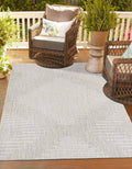 Unique Loom Outdoor Modern Gray 7x10 Area Rug Indoor Outdoor Rug