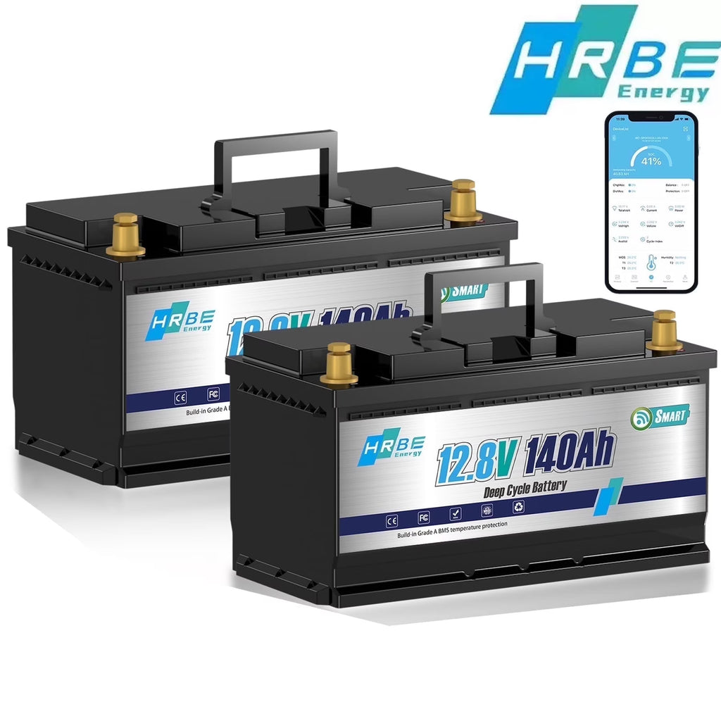 2pack 12V 140ah LiFePO4 Battery Bluetooth, for RV, Trolling Motor, Solar, Marine, Boat, Van, Backup Power, 15000+Deep Cycles Lithium Batteries