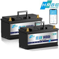 2pack 12V 140ah LiFePO4 Battery Bluetooth, for RV, Trolling Motor, Solar, Marine, Boat, Van, Backup Power, 15000+Deep Cycles Lithium Batteries