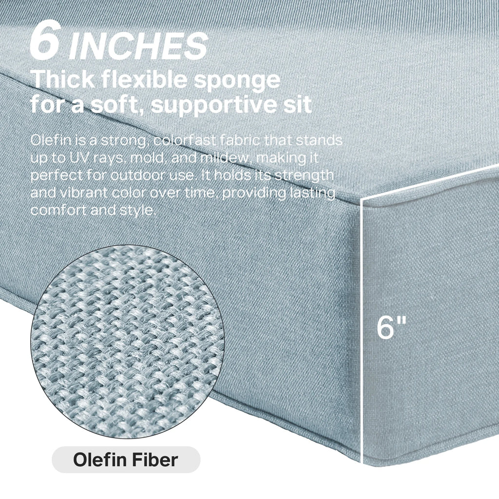 Bellefurn Outdoor Deep Seat Cushion 24 X 24 X 6 in for Patio Furniture, Outdoor Chair Cushions Waterproof & Fade Resistant Patio Furniture Cushions for Wicker Chair, Sofa, Couch