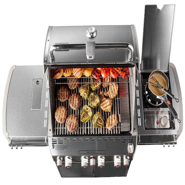 Summit S - 470 4 - Burner Propane Gas Grill in Stainless Steel with Built - in Thermometer and Rotisserie