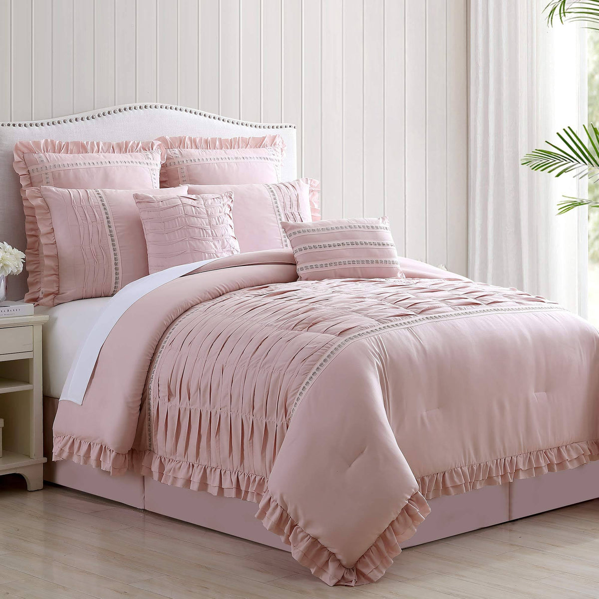 Antonella Mauve Comforter - 8 Piece Set King