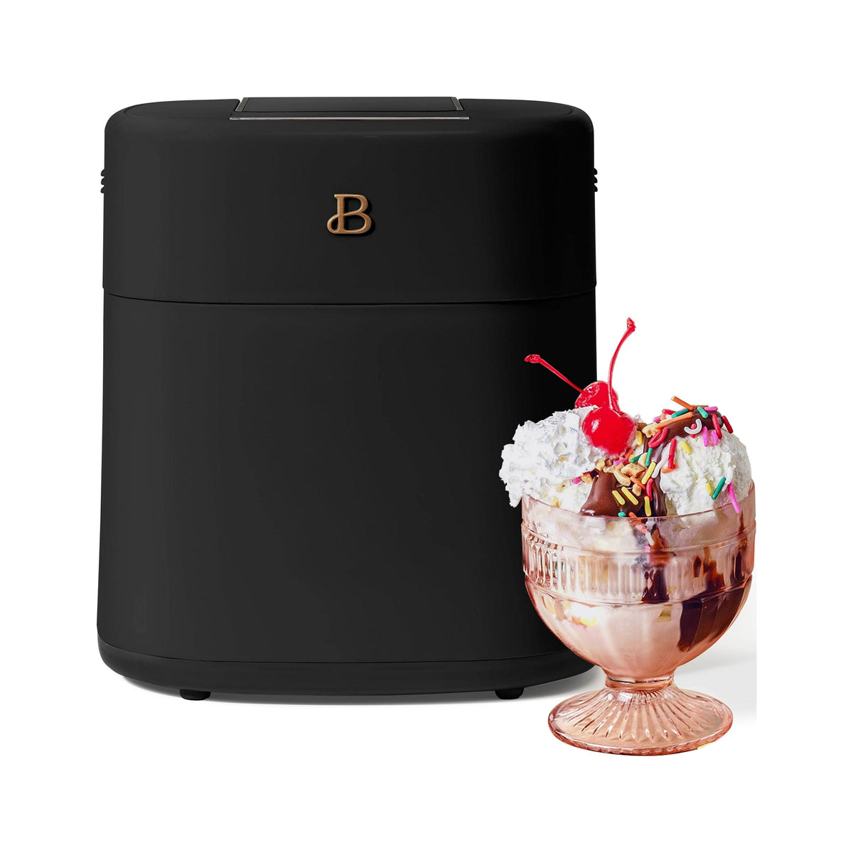 Beautiful 1.5 qt Ice Cream Maker with Touch Activated Display, Black Sesame by Drew Barrymore