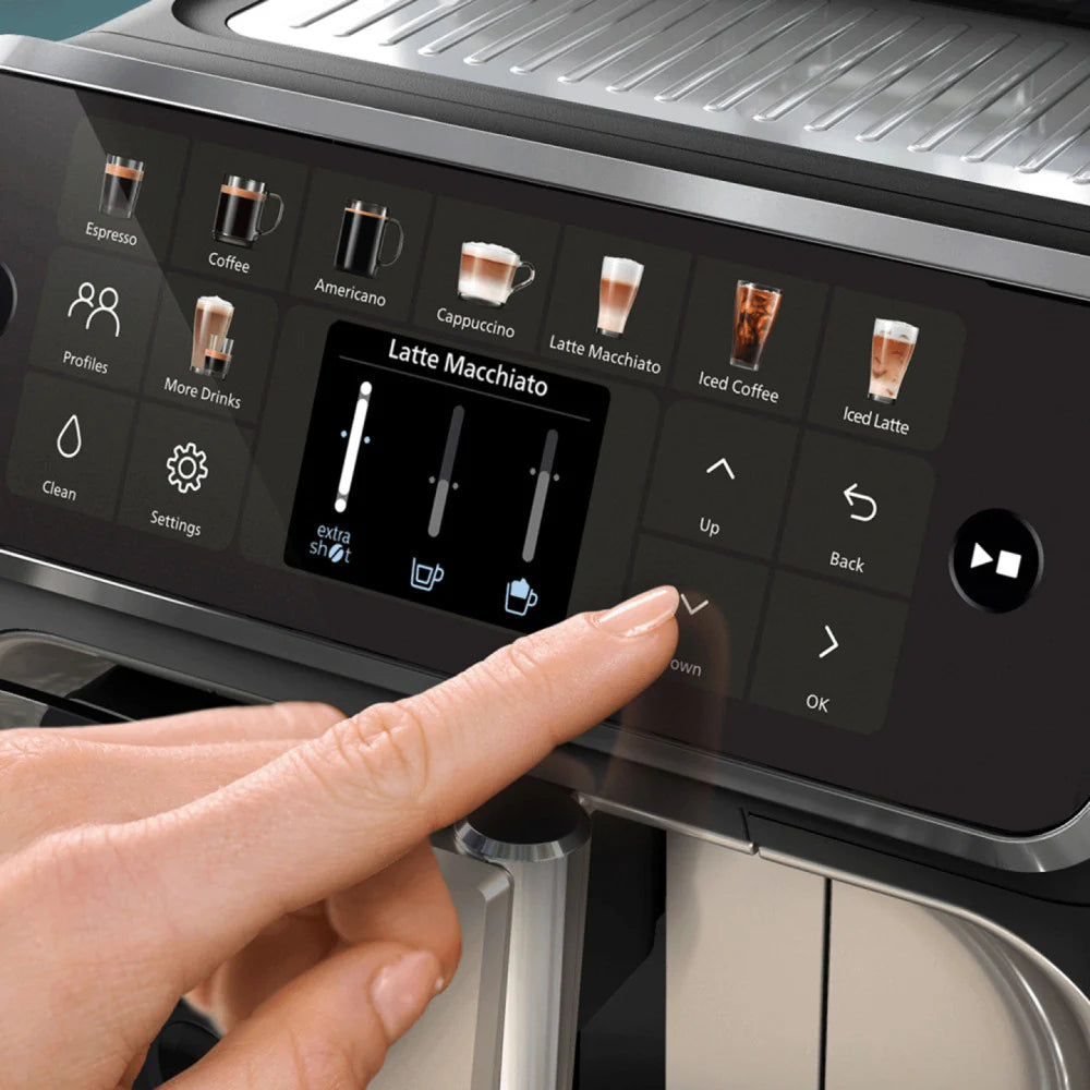 PHILIPS EP5447/90 Serie 5400 LatteGo 11 Kaffeespezialitäten Kaffeevollautomat Schwarz/Chrom