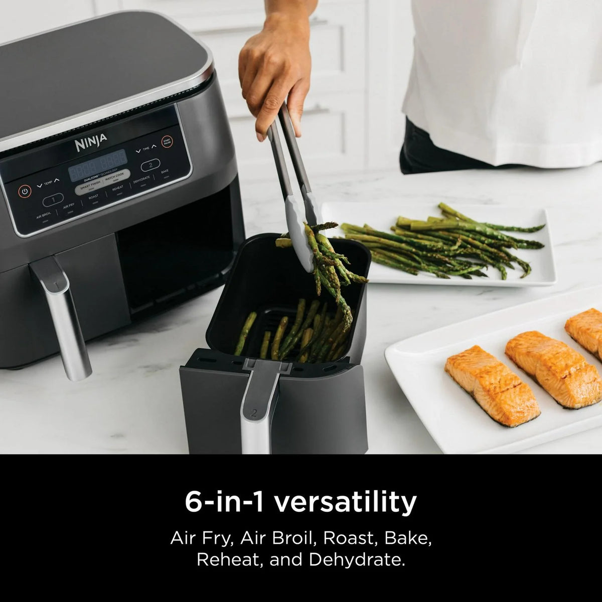 Ninja Foodi 6 - in - 1 8 - Quart 2 - Basket Air Fryer with Dualzone Technology