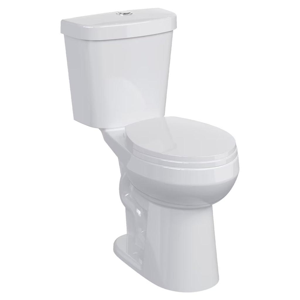 21" Toilet, Two - Piece Toilet, ADA Toilet with Dual Flush, Elongated Toilets for Bathrooms with Soft Close Seat, Universal Height with 1.28 Siphonic Flush Cotton White