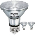 Rnyloas PAR20 Flood 39W 120V 480 Lumens, 2Pack High Output 39W PAR20 Halogen(50W Equivalent) with E26 Medium Base, 3000K Warm White, PAR20 Bulb Dimmable,