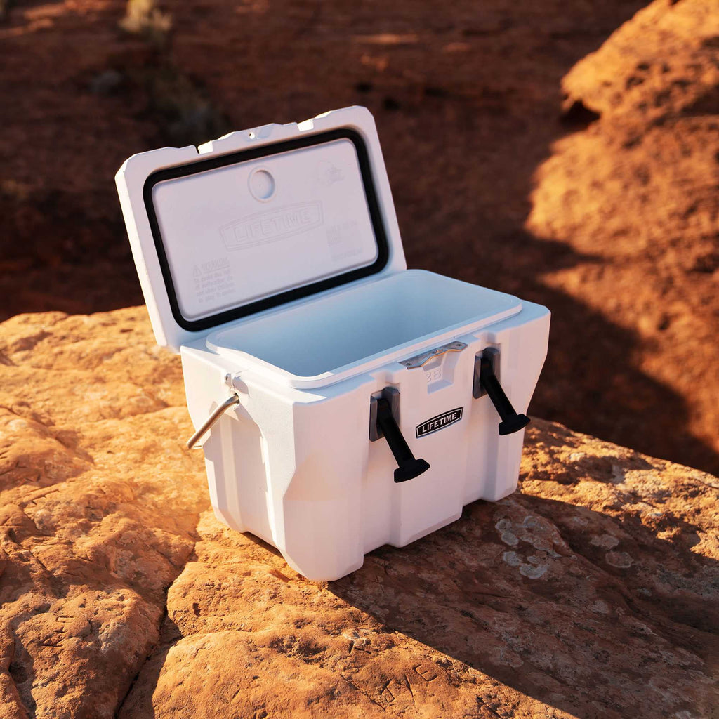 Lifetime 28 Qt Bear - Resistant Camping Cooler, Premium High Performance, Ice Retention, Hard Cooler, 20 Can Capacity, Boulder Gray (91289)