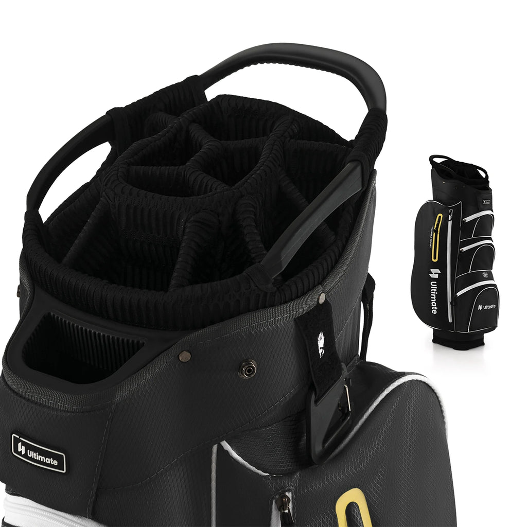 Costway Lightweight Golf Cart Bag with 15 Way Top Divider Individual Putter Well Cooler Bag Green