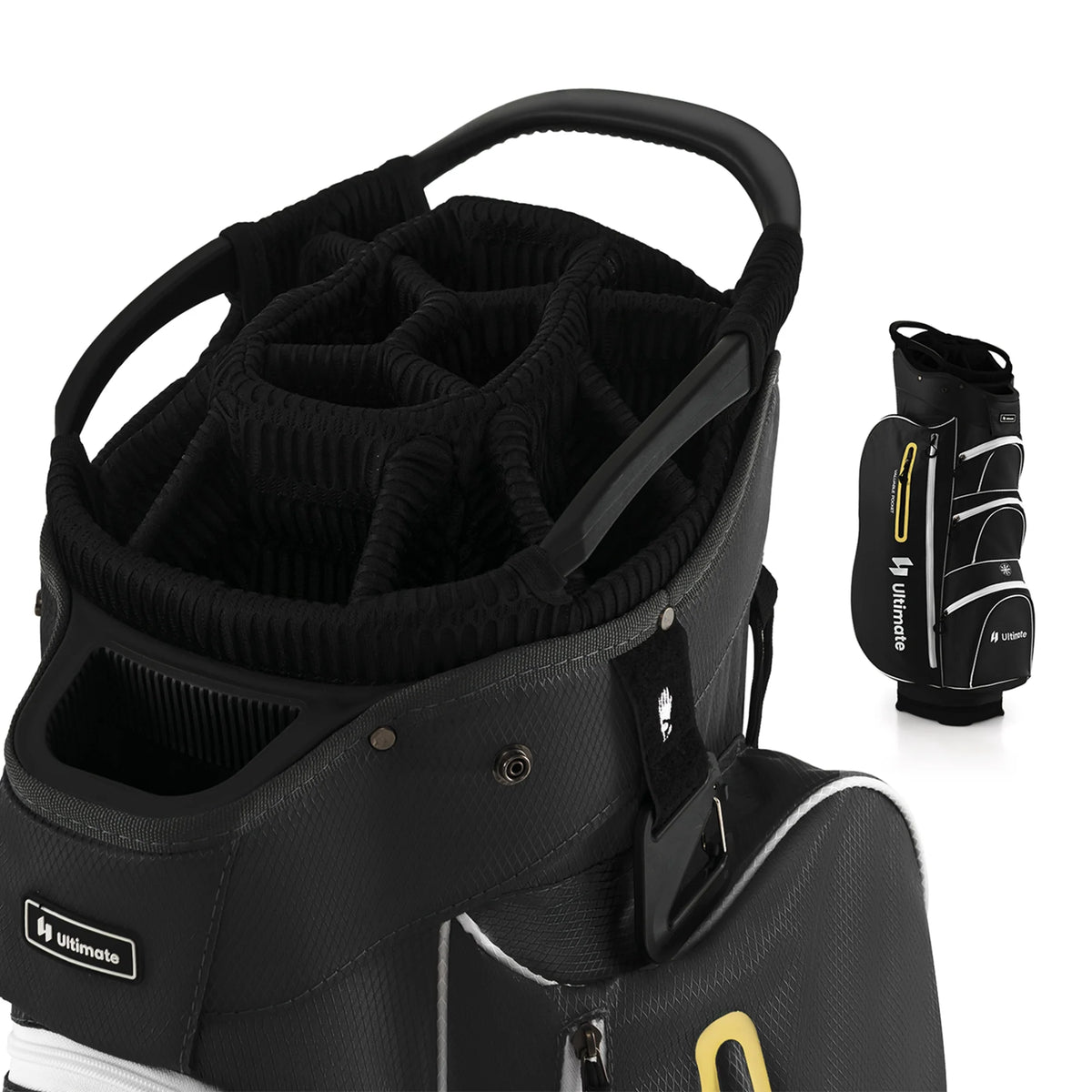 Costway Lightweight Golf Cart Bag with 15 Way Top Divider Individual Putter Well Cooler Bag Green