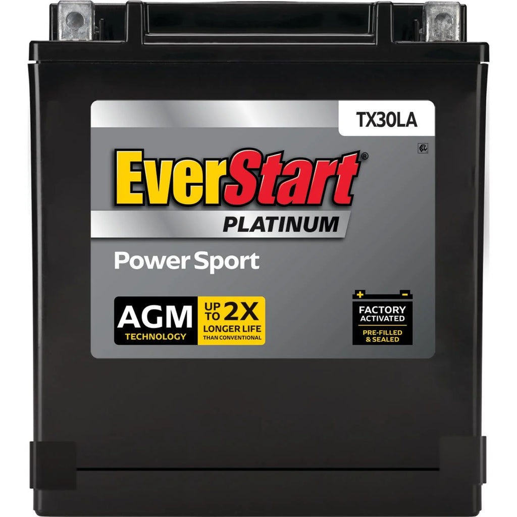 Everstart Platinum BOXED AGM Powersport Battery, Group Size TX30LA 12volt, 385 CCA
