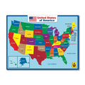 Uncle Wu United State Map Wall Poster for Kids -Double Side Educational Poster for Classroom Home -18 x 24 inch Laminated Waterproof