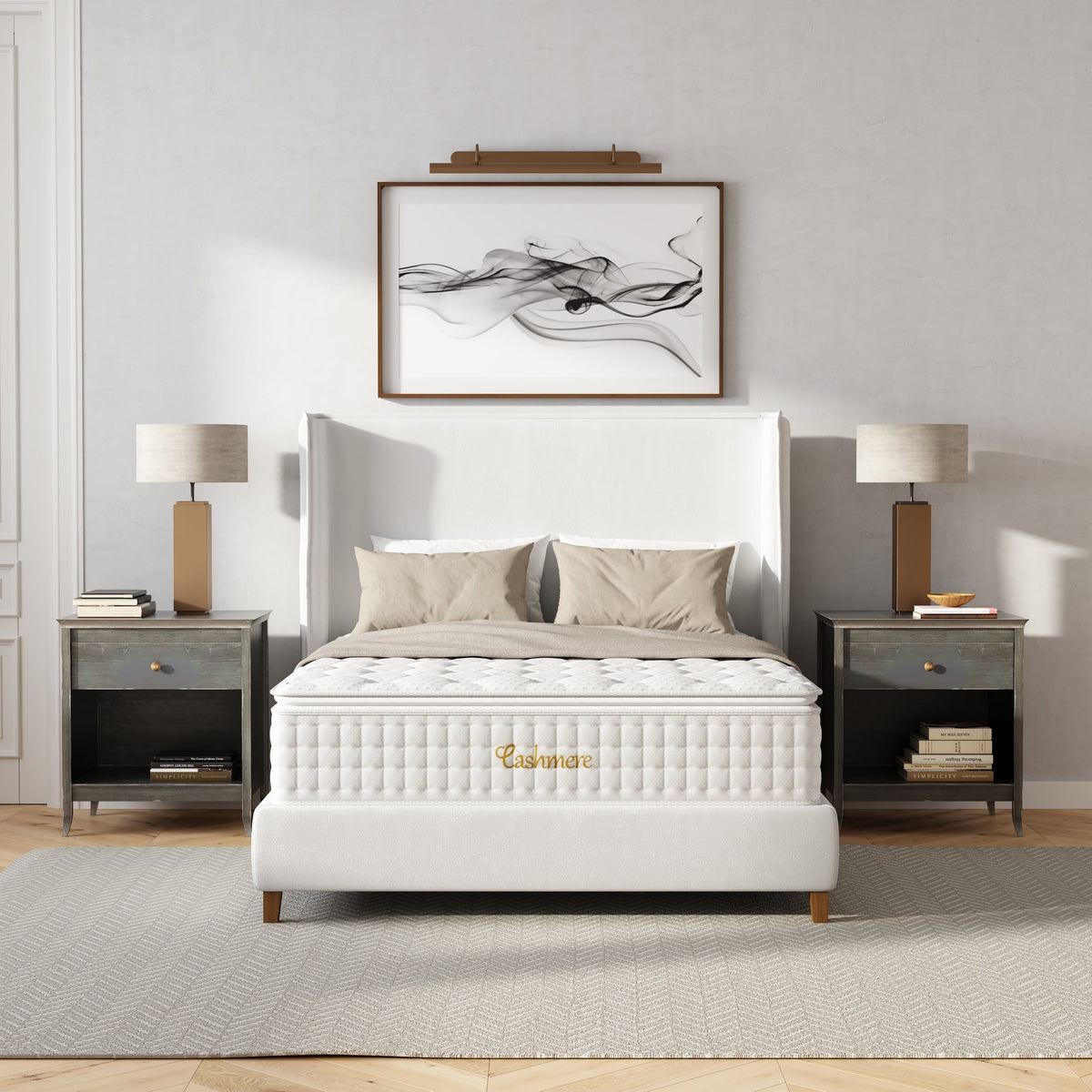 Cashmere 14''. Hybrid of Memory Foam Layers and Individually Wrapped Pocketed Coils Mattress. Queen