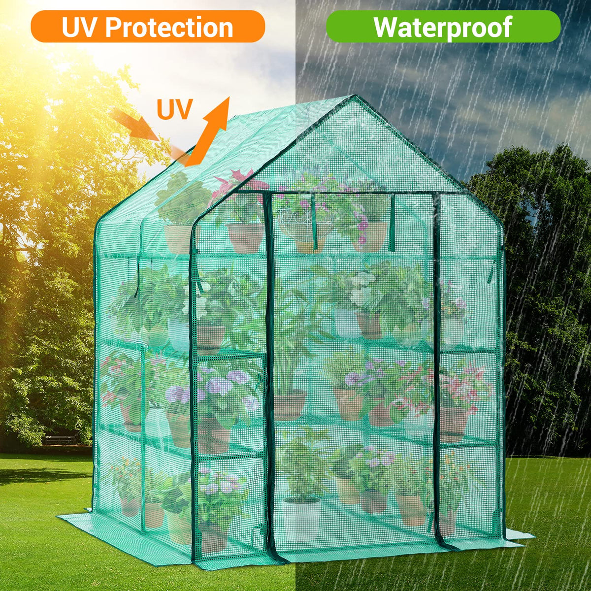 Ohuhu Greenhouse for Outdoors with Screen Windows