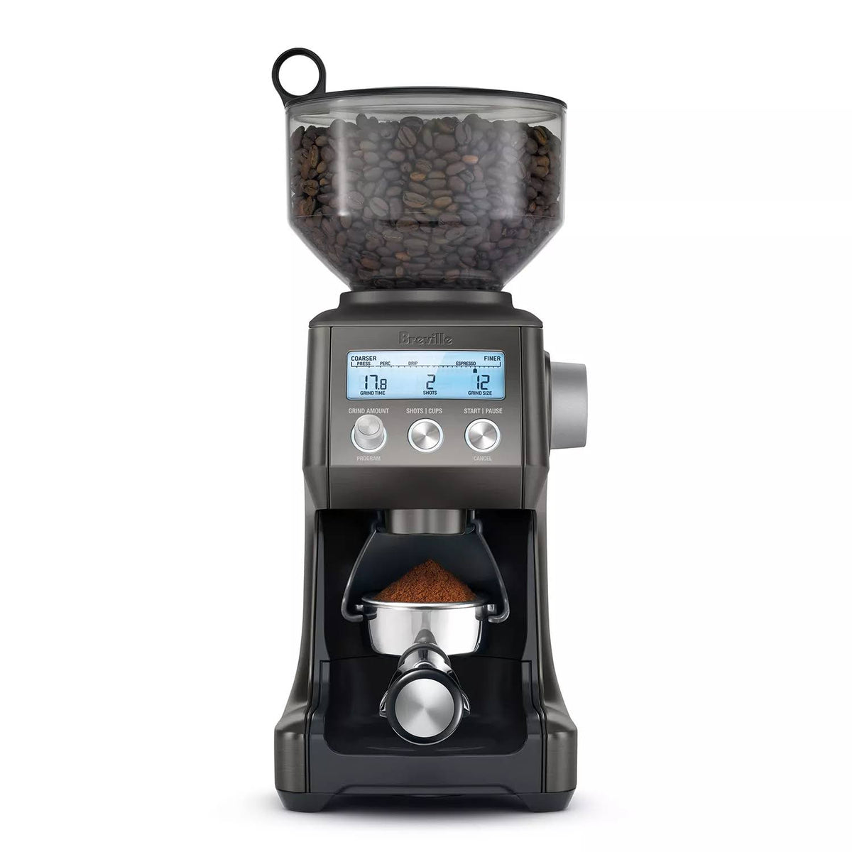 Breville The Smart Grinder Pro Coffee Grinder, Black Stainless Steel